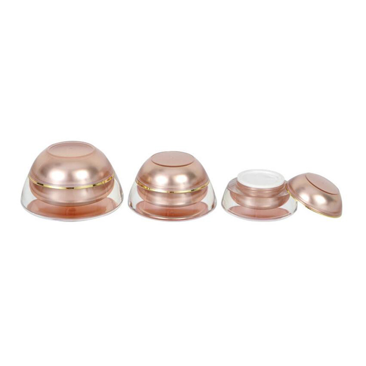 Empty Plastic Jars Fashion Design Two-wall Crystal Acrylic Wide mouth plastic lid Round Inner PP Jar