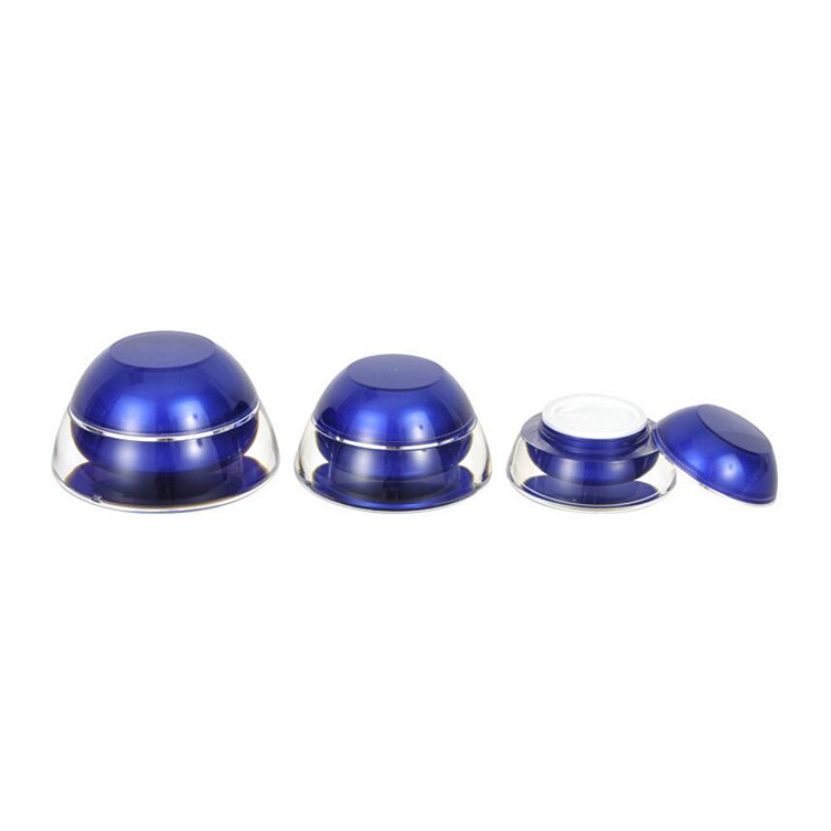 Empty Plastic Jars Fashion Design Two-wall Crystal Acrylic Wide mouth plastic lid Round Inner PP Jar
