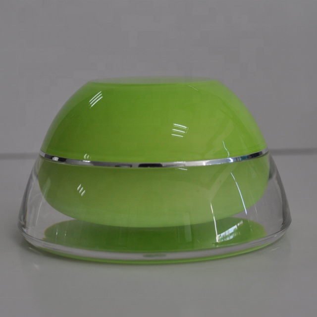 Empty Plastic Jars Fashion Design Two-wall Crystal Acrylic Wide mouth plastic lid Round Inner PP Jar