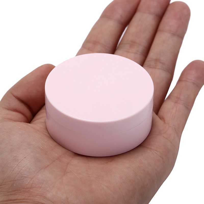 Empty Plastic Pink Round Loose Powder packaging sifter case for Compact bb