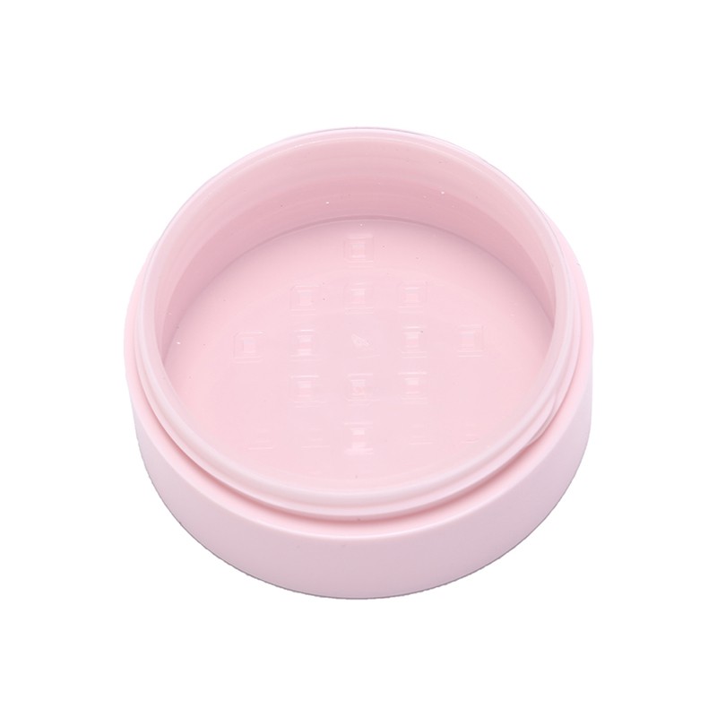 Empty Plastic Pink Round Loose Powder packaging sifter case for Compact bb