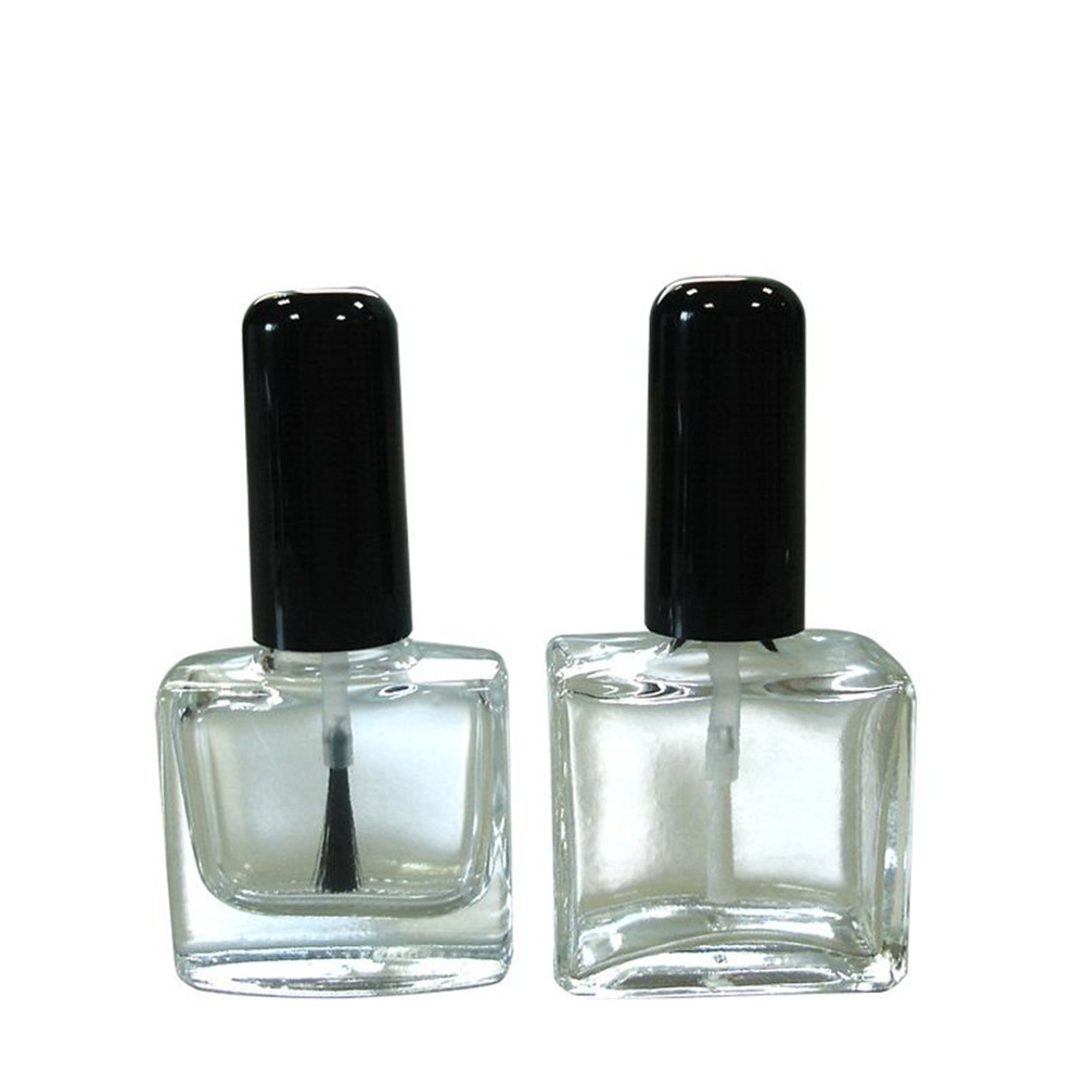 Empty Rectangle Large Clear Nail Polish Bottle Packaging With Brush