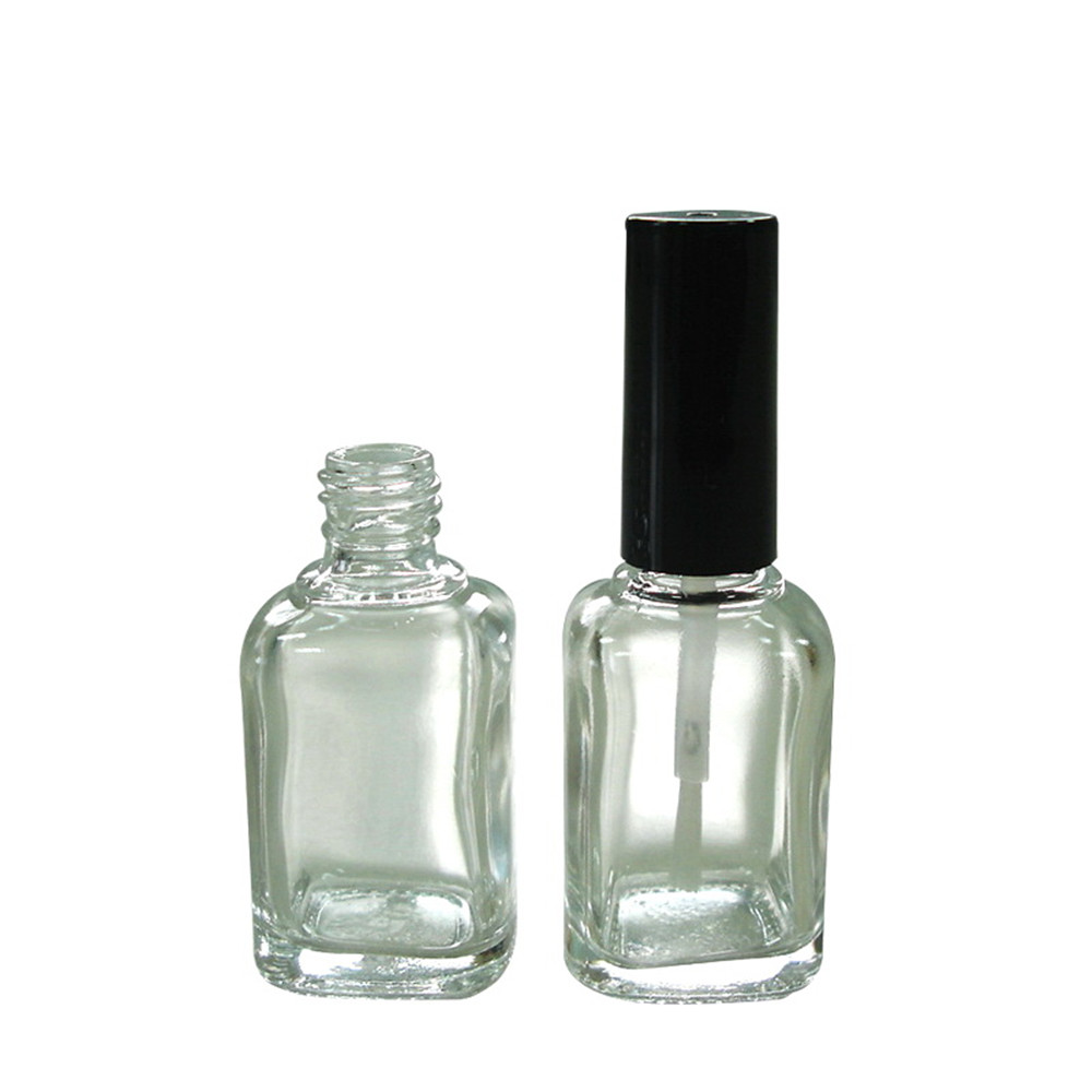 Empty Rectangle Large Clear Nail Polish Bottle Packaging With Brush