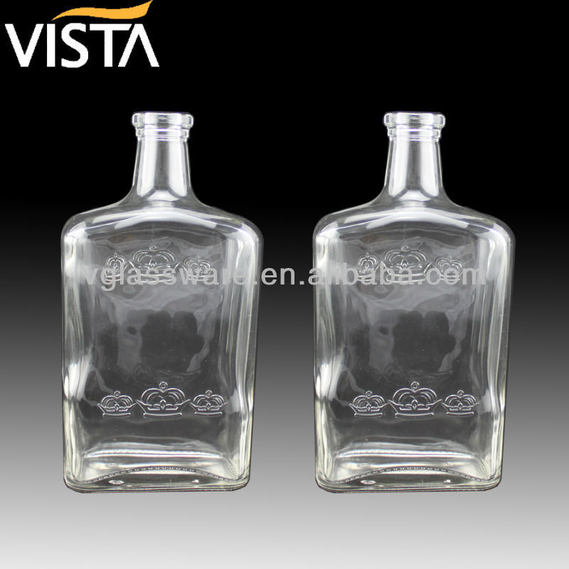 Empty Rectangle spirit glass bottle