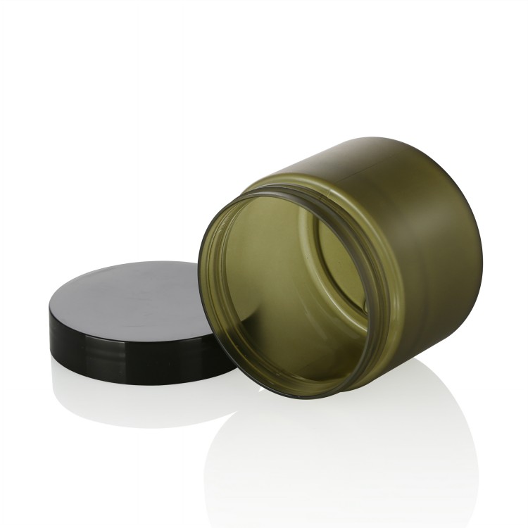 Empty Refillable 500ml Round Frosted Cosmetic Cream Jar Plastic
