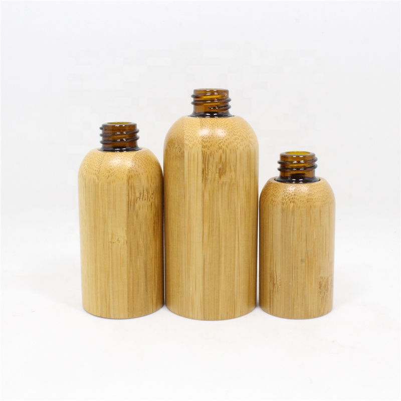 Empty Refillable Bamboo Glass Eye Dropper Bottle Essential Oil Bottles With Makeup Cosmetic Sample Container