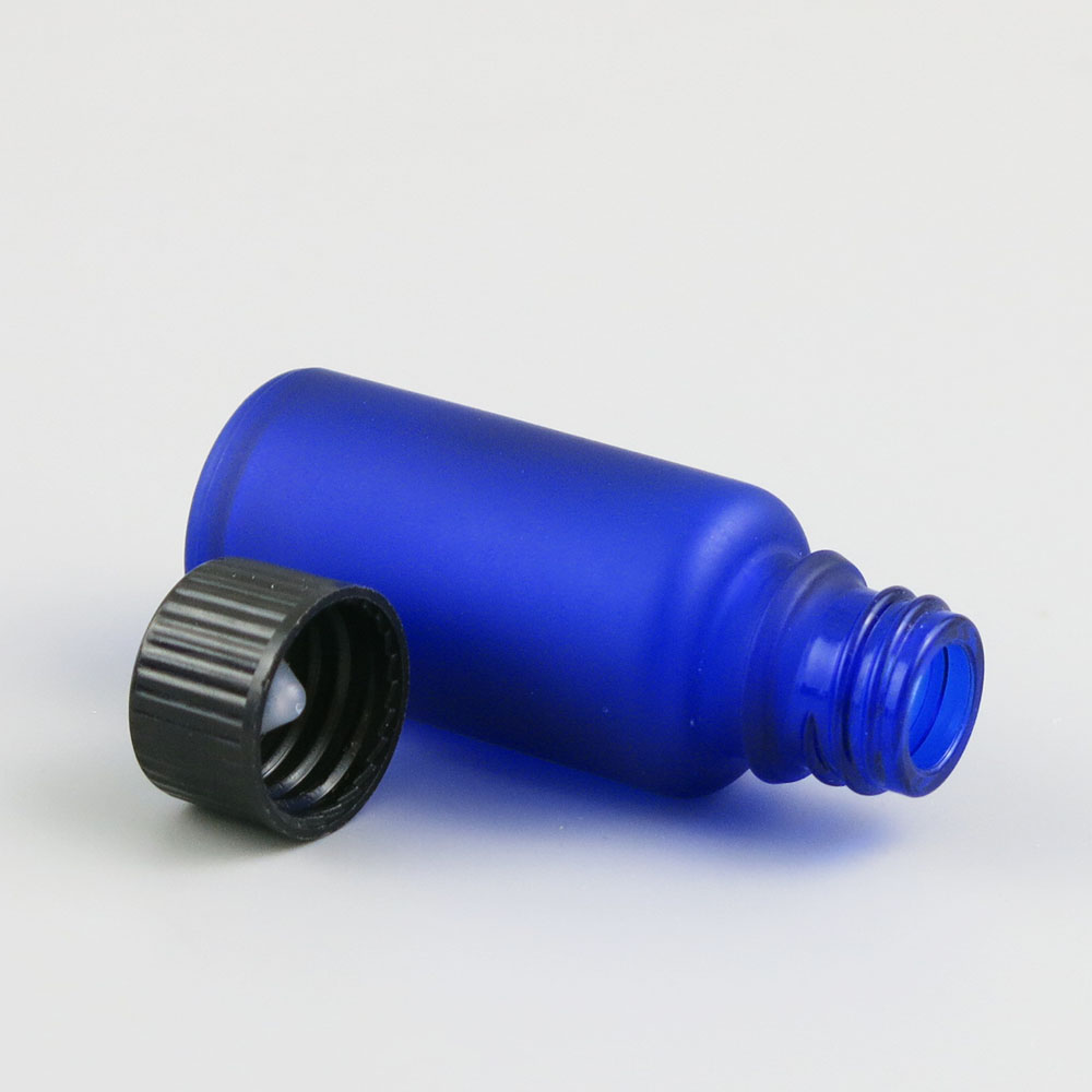 Empty Refillable Boston Round glass blue essential oil bottles 100ml 50ml 30ml 20ml 15ml 10ml 5ml e liquid container