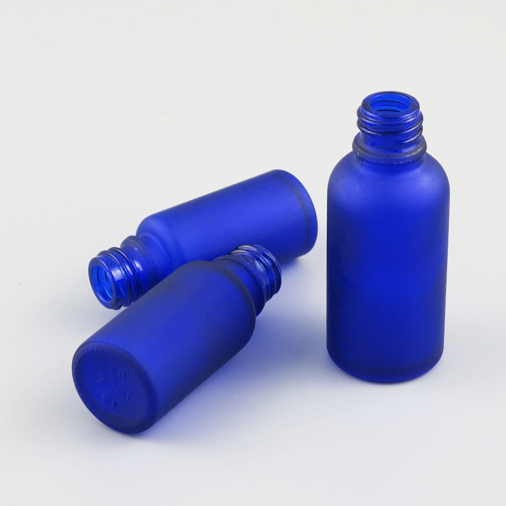 Empty Refillable Boston Round glass blue essential oil bottles 100ml 50ml 30ml 20ml 15ml 10ml 5ml e liquid container
