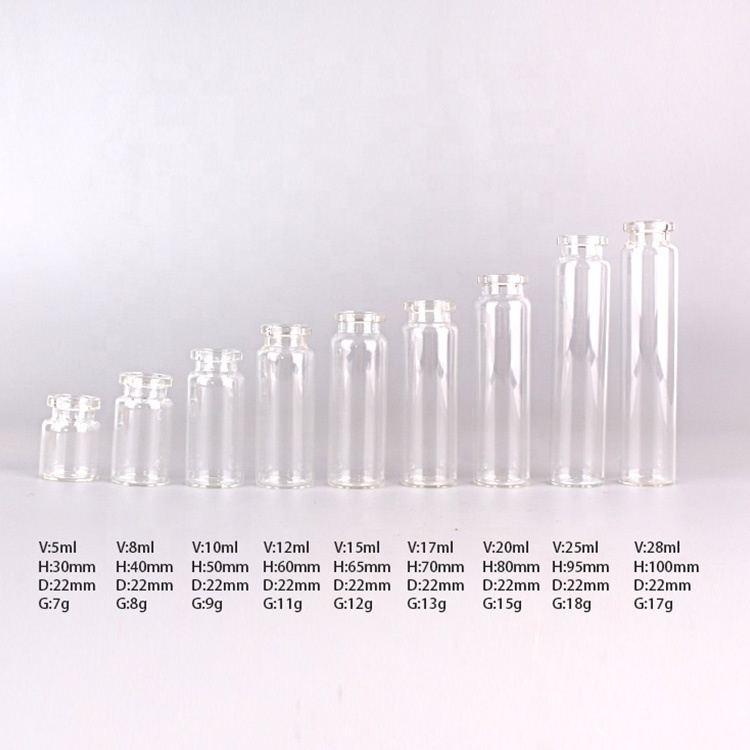 Empty Refillable Clear Borosilicate Glass Test Tubes Reagent Bottle with Cork Stoppers