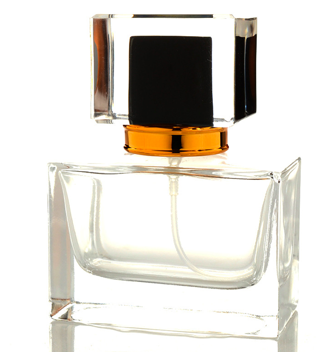 Empty Refillable cosmetic packaging Unique square 30ml perfume bottles with  fine mist spray cap