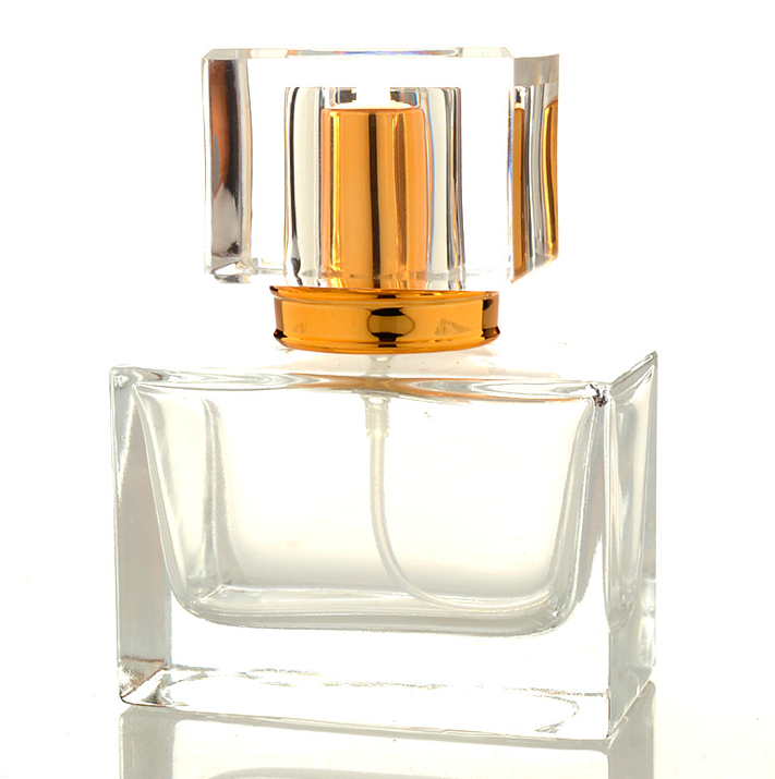 Empty Refillable cosmetic packaging Unique square 30ml perfume bottles with fine mist spray cap