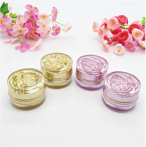 Empty Rose cap Luxury custom colored cosmetic face cream packaging beauty jar