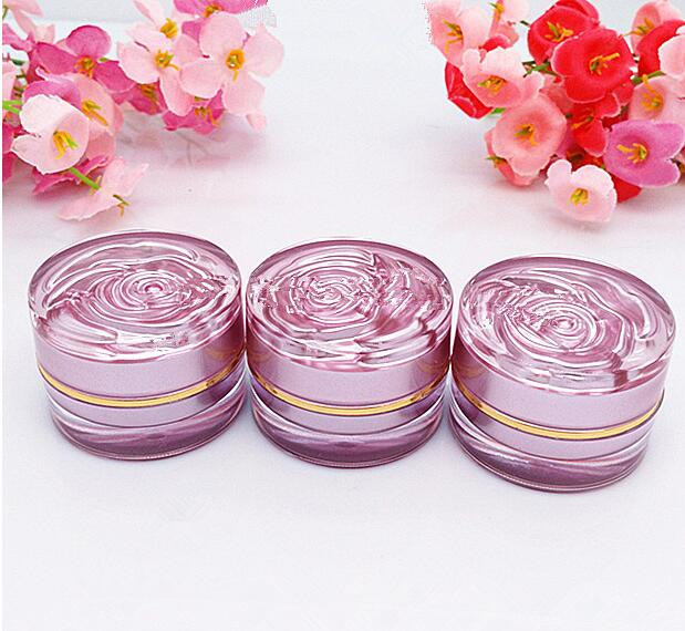 Empty Rose cap Luxury custom colored cosmetic face cream packaging beauty jar