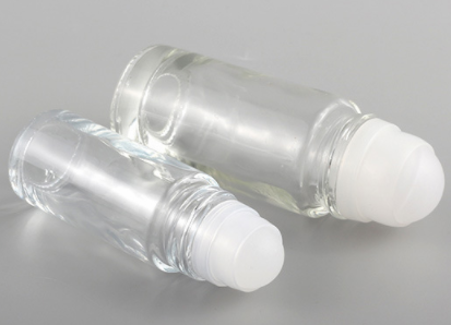 Empty Round 30ml 50ml Clear Glass Essential Oil Roll On Bottle with Black Cap