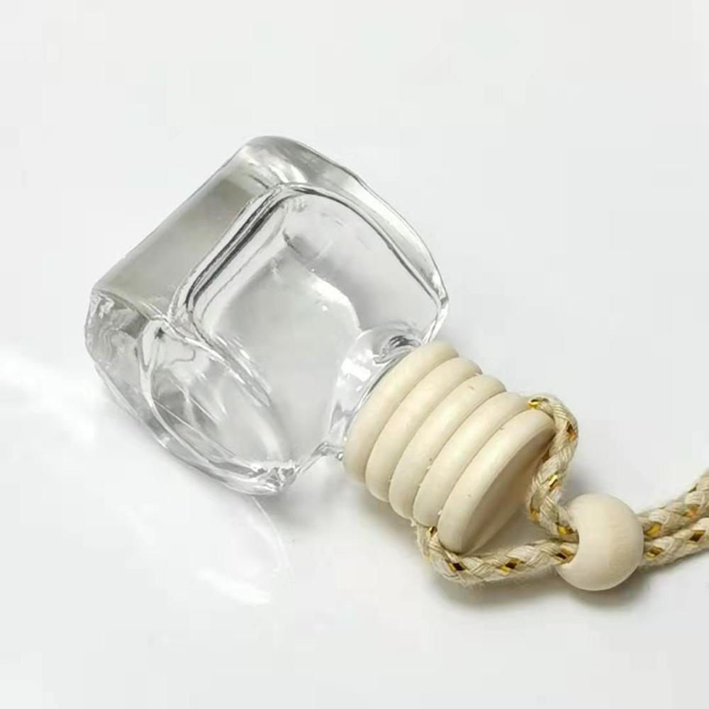 Empty Round Car Parfum Fragrance Glass Perfume Bottles 10ml Car Hanging Diffuser Glass Bottle