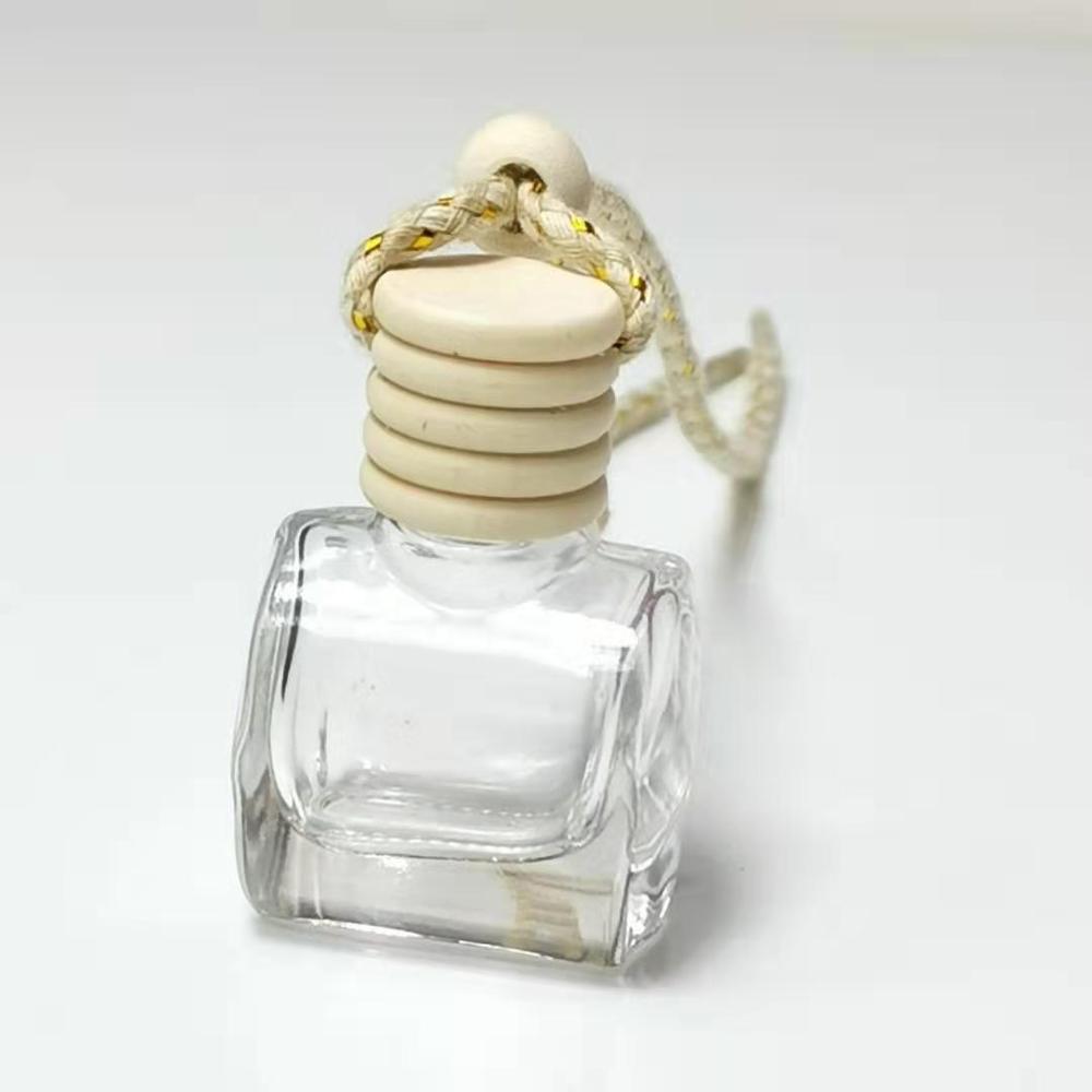 Empty Round Car Parfum Fragrance Glass Perfume Bottles 10ml Car Hanging Diffuser Glass Bottle