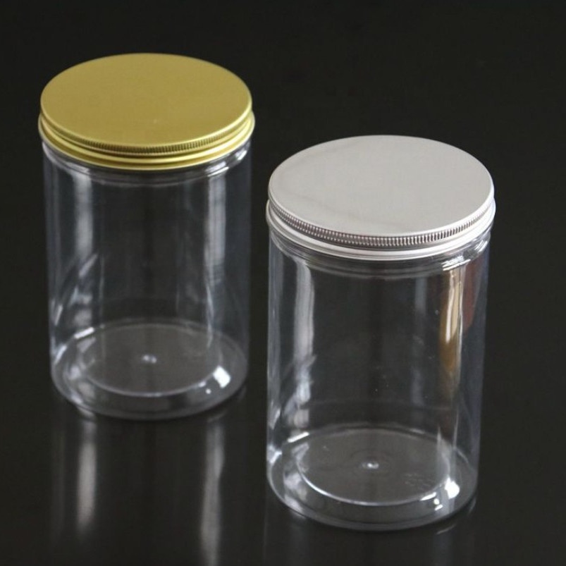 Empty Round Cosmetic Clear Plastic Jars transparent plastic Slime Storage containers with logo