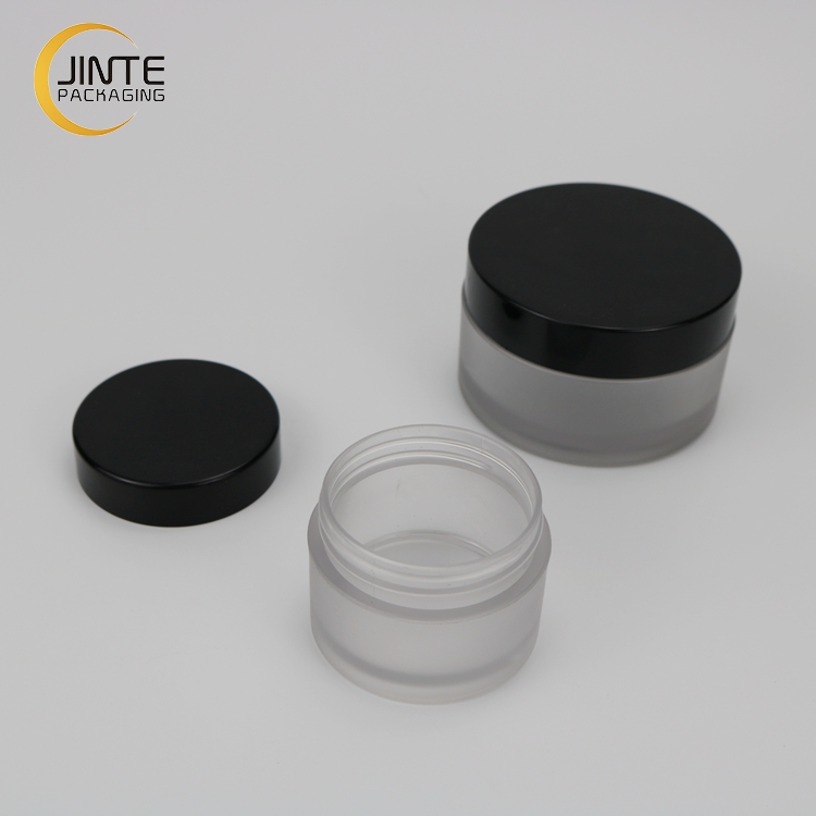Empty Round Cosmetic Container 50ml 100ml Frost Plastic Jar for Body Butter Cream Container