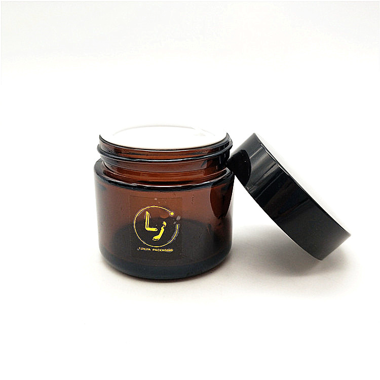 Empty Round Cosmetic Custom Straight Side Clear Food Container Glass Jar with Plastic Lid