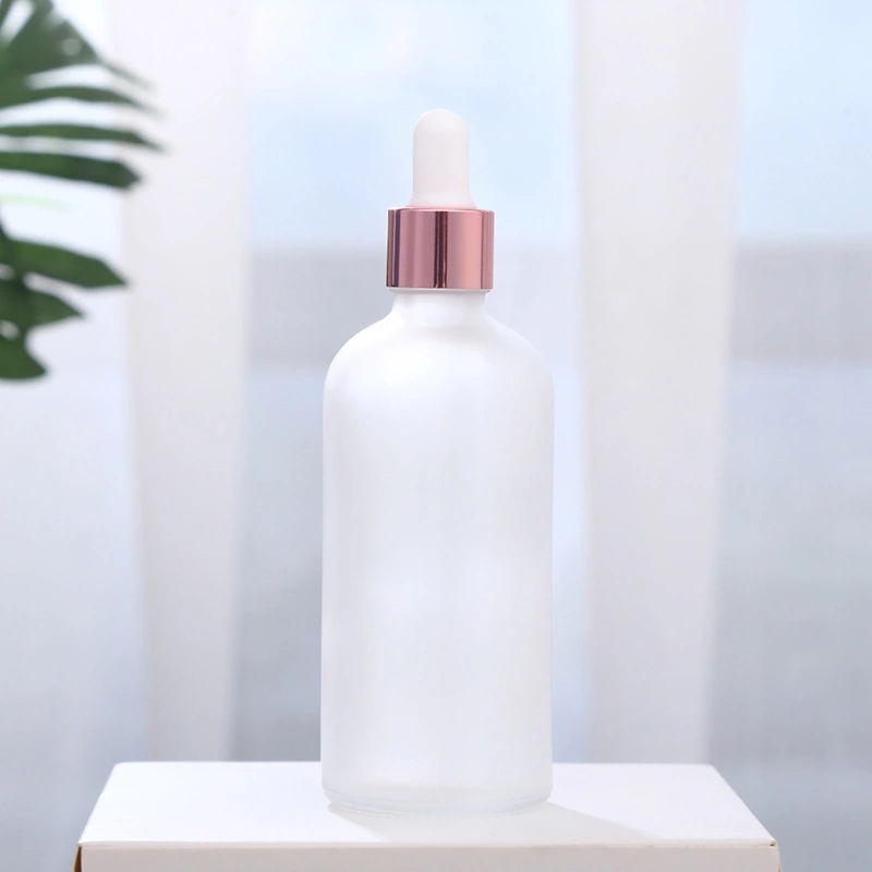 Empty Round Frosted Glass Essential Oil Dropper Bottle Face Serum Clear Perfume Glass Dropper Bottle 5/10/15/20/30/50/100ml