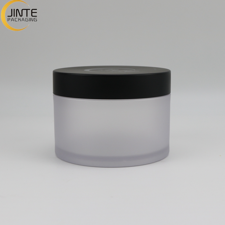 Empty Round Packaging Cosmetic Recyclable Jar PETG Jar Thick With Pink Black Gold Lid