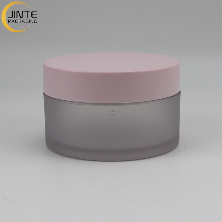 Empty Round Packaging Cosmetic Recyclable Jar PETG Jar Thick With Pink Black Gold Lid