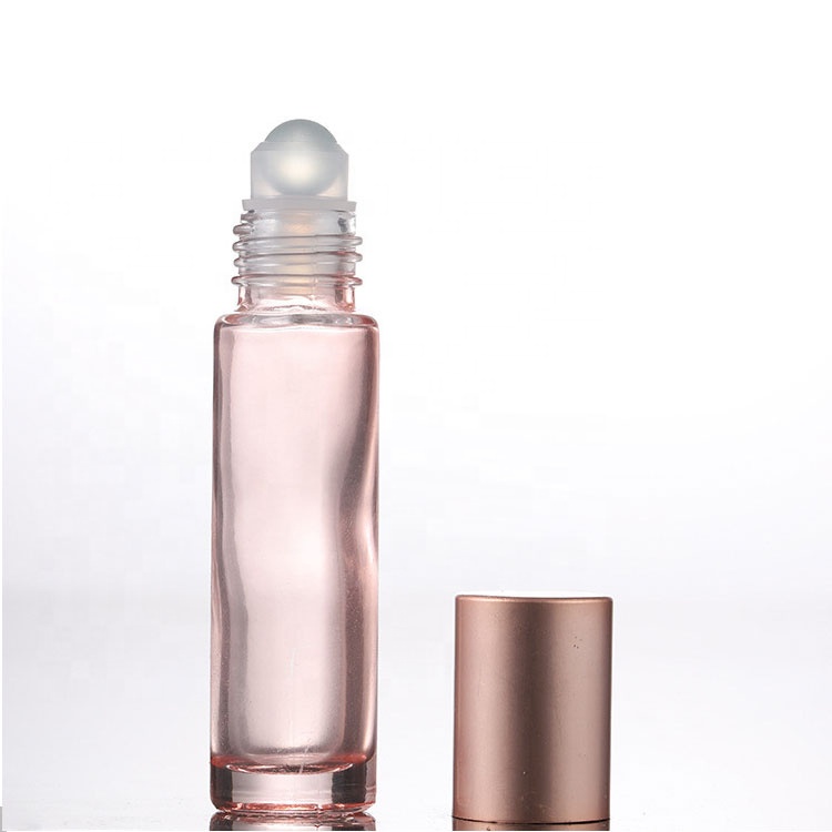 Empty Round Small Glass Amber Bottle 1ml Roller Container Frosted Black 10ml Essential Oil Ball Perfume Bottle