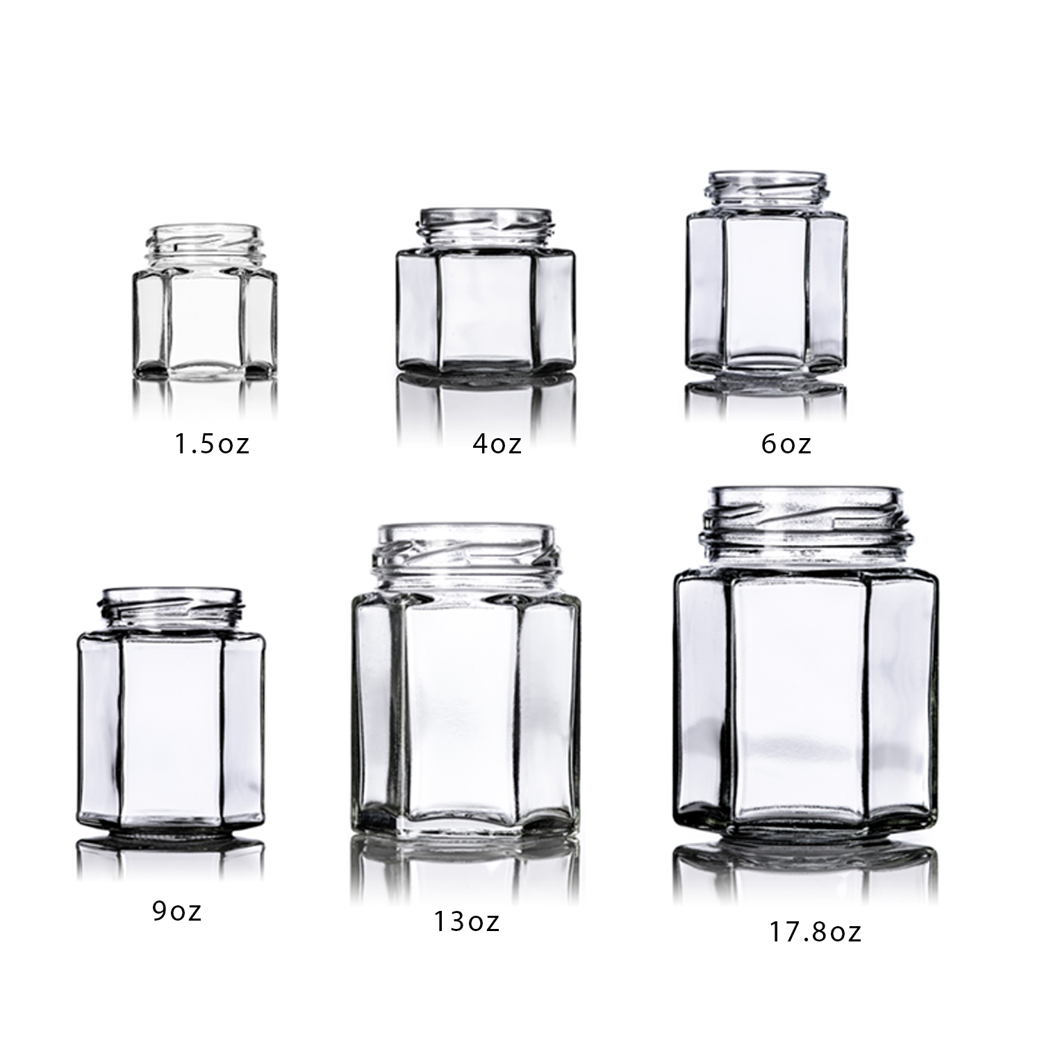 Empty Six Arrises Bottle Jar Glass Jar Glass Honey Storage Jars In Stock