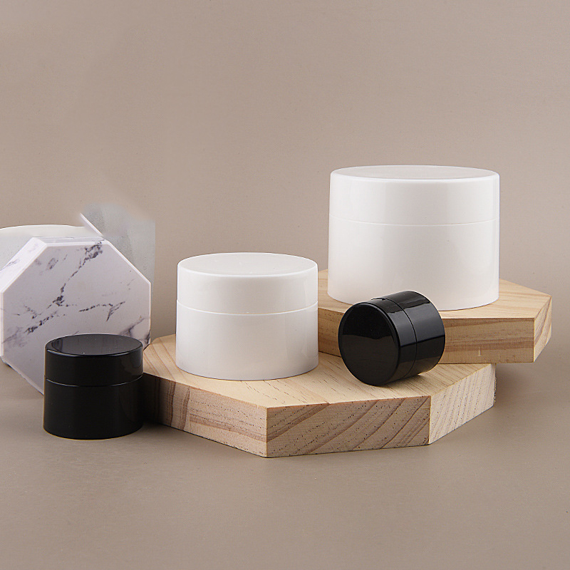 Empty Skin Cream Cosmetic Containers Double Wall 10g 15g 30g 50g 100g 120g white plastic jar