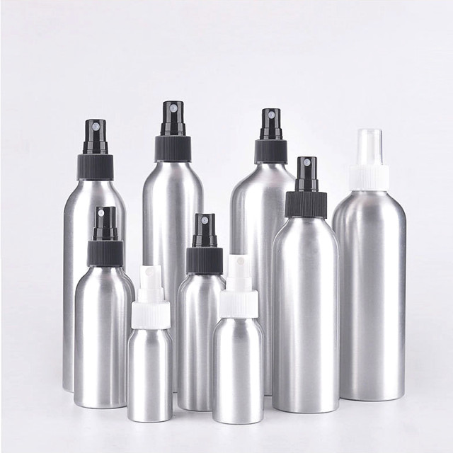 Empty Sliver Aluminum Bottle  40ml 50ml 100ml 120ml 150ml 250ml Trigger Spray Aluminum Spray Bottle