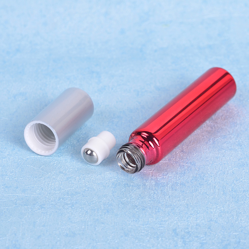 Empty Small Color Blue Purple Pink Cosmetic Essential Oil Glass Roll On Perfume Bottle 10ml