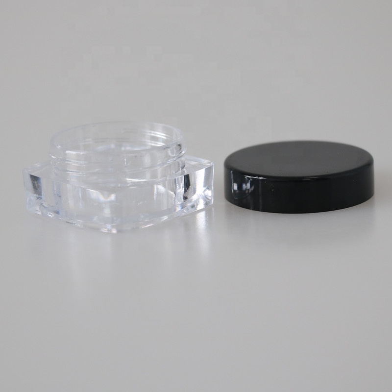 Empty Square 3g 5g PS Plastic Cosmetic Glitter Powder Jar Eyeshadow Container Packaging