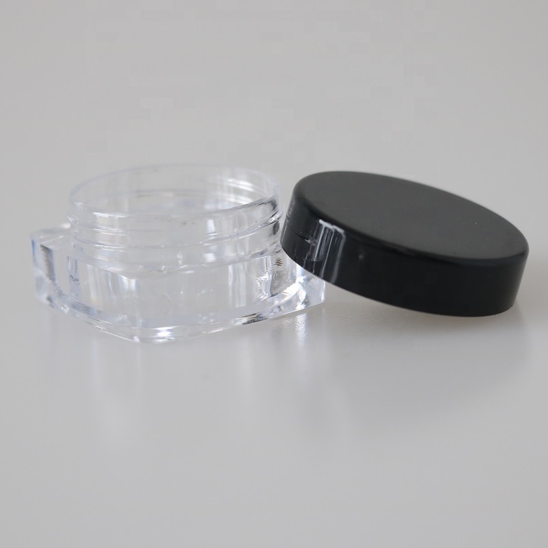 Empty Square 3g 5g PS Plastic Cosmetic Glitter Powder Jar Eyeshadow Container Packaging