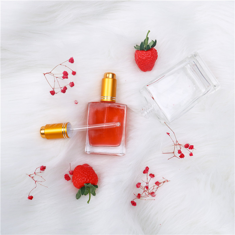 Empty Square Dropper Bottles 30ml 50ml Essential Oil Glass Bottle For Serum