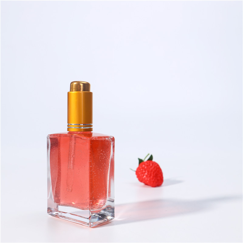 Empty Square Dropper Bottles 30ml 50ml Essential Oil Glass Bottle For Serum