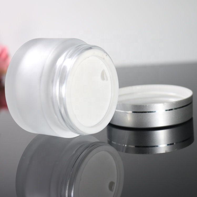 Empty Transparent Glass Eye Cream jar 50g Cans For Skin Cream