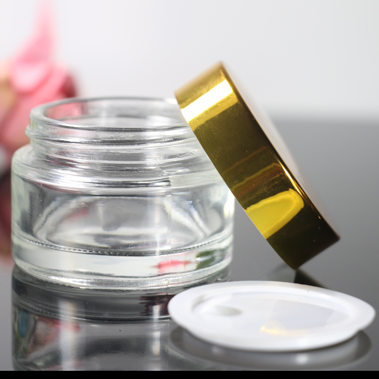 Empty Transparent Glass Eye Cream jar 50g Cans For Skin Cream