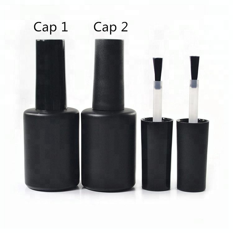 Empty Wholesales 10ml Clear frosted matt black glossy white uv gel Glass Nail Polish Bottle With white paper box
