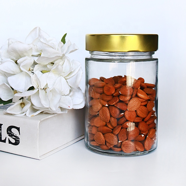 Empty Wide Mouth 580ml Kimchi Glass Jar With Deep Metal Cap For Food Jam Pickles