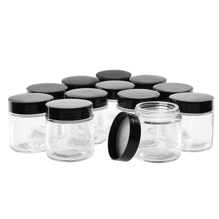 Empty Wide Mouth 8OZ Clear Frasco Vidrio Amber Straight Sided Glass Jars 4OZ