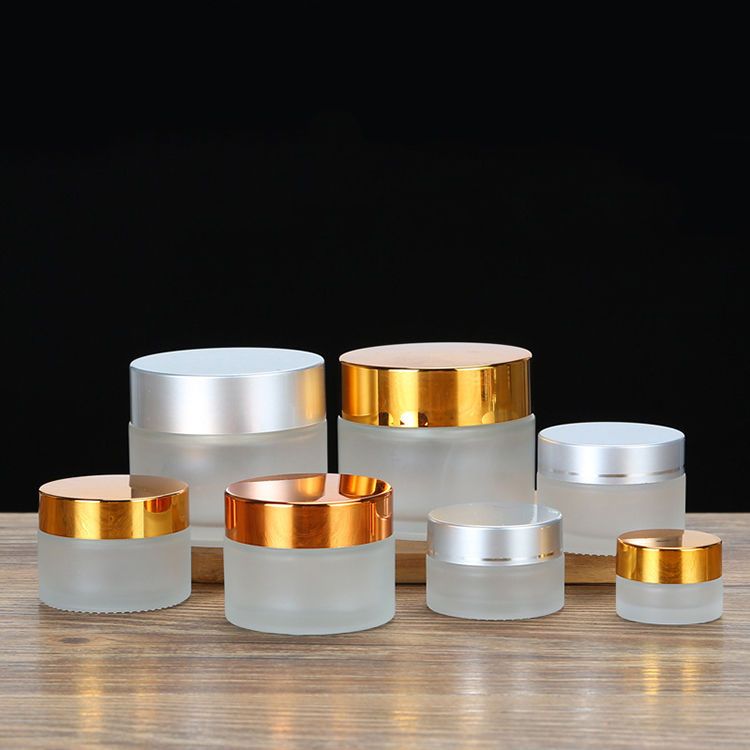 Empty Wide Mouth Cream Glass Jar 30g 50g 100g Jar With Black Lids