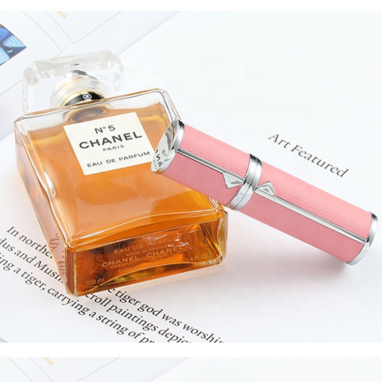 Empty Women Atomizer Aluminium Bottom Filled Aluminum Bottles Spray Mini Parfum Leather black spray bottle perfume