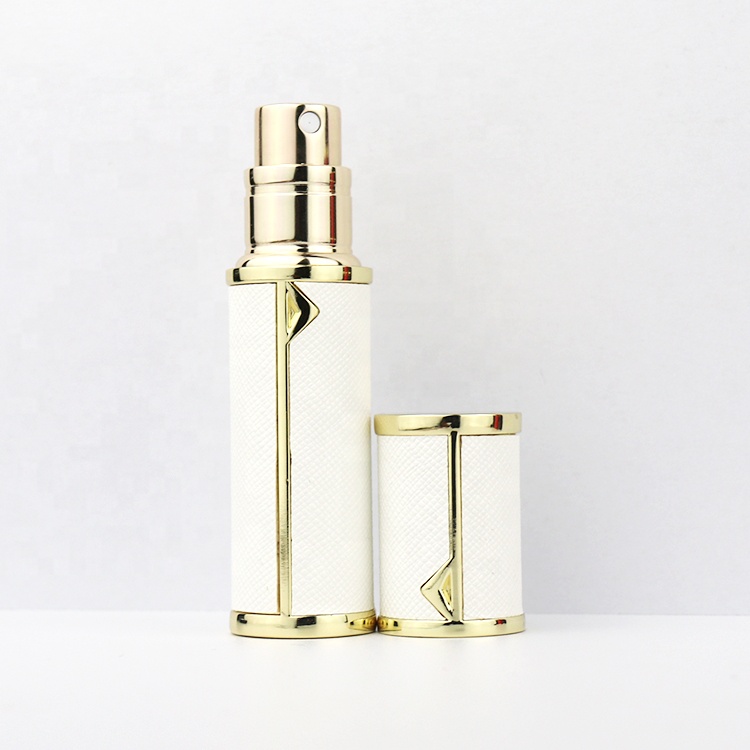 Empty Women Atomizer Aluminium Bottom Filled Aluminum Bottles Spray Mini Parfum Leather black spray bottle perfume