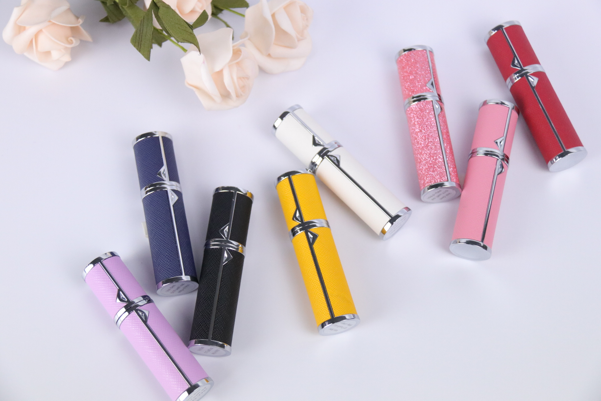 Empty Women Atomizer Aluminium Bottom Filled Aluminum Bottles Spray Mini Parfum Leather black spray bottle perfume