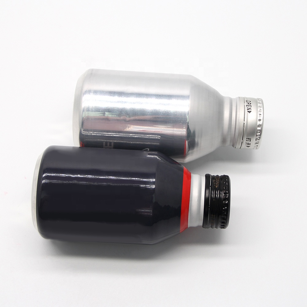 Empty aluminum bottles screw cap 250ml 300ml drink beverages aluminum bottles