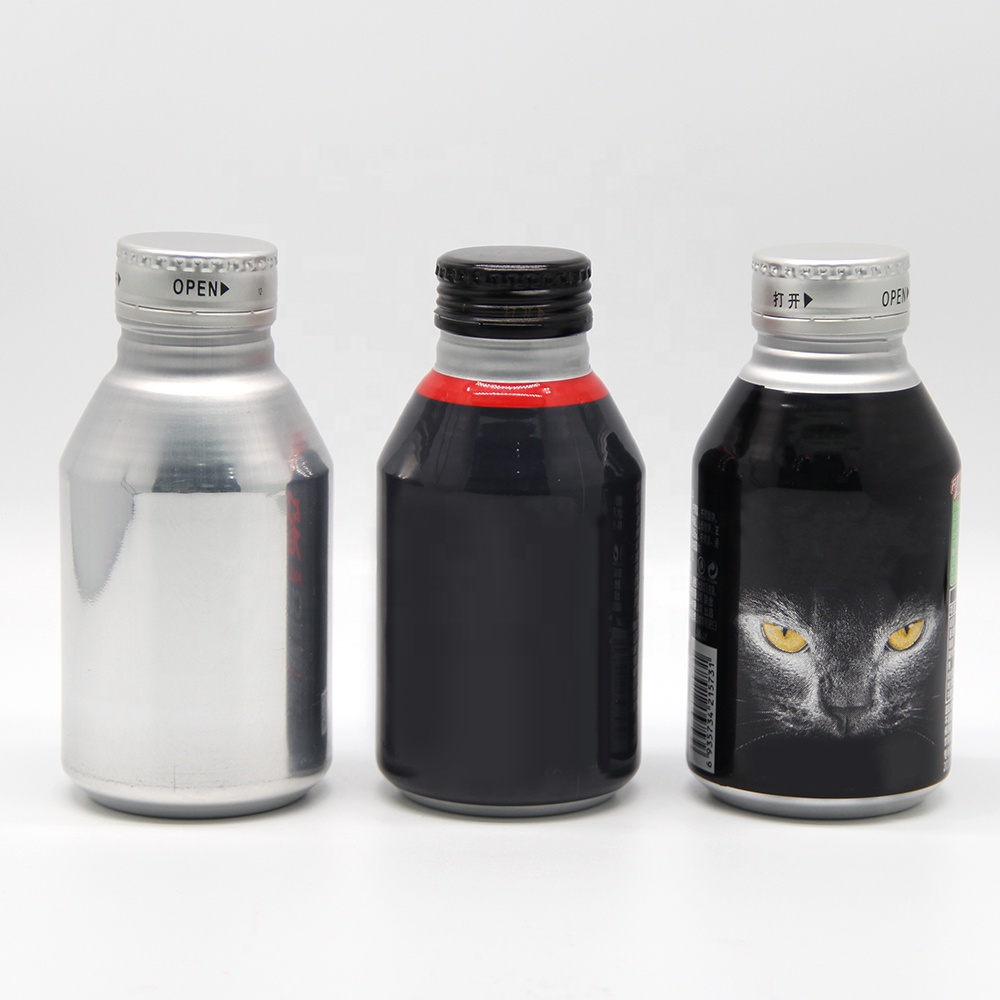 Empty aluminum bottles screw cap 250ml 300ml drink beverages aluminum bottles
