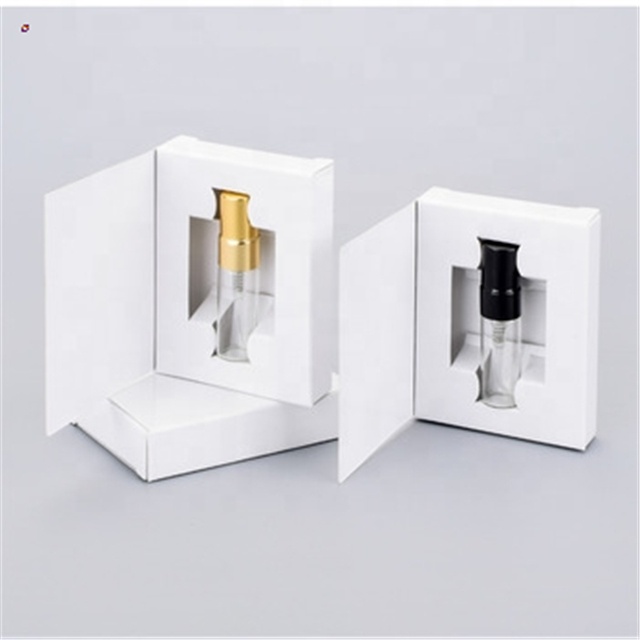 Empty aluminum glass perfume bottle 5ml 10ml glass spray with box