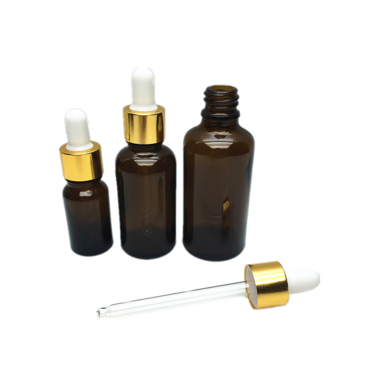 Empty amber glass lavender essential oil dropper bottle 10ml 30ml 50ml for skin care facial body care
