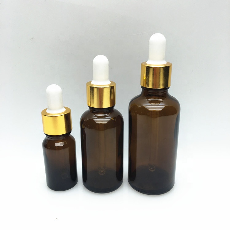 Empty amber glass lavender essential oil dropper bottle 10ml 30ml 50ml for skin care facial body care