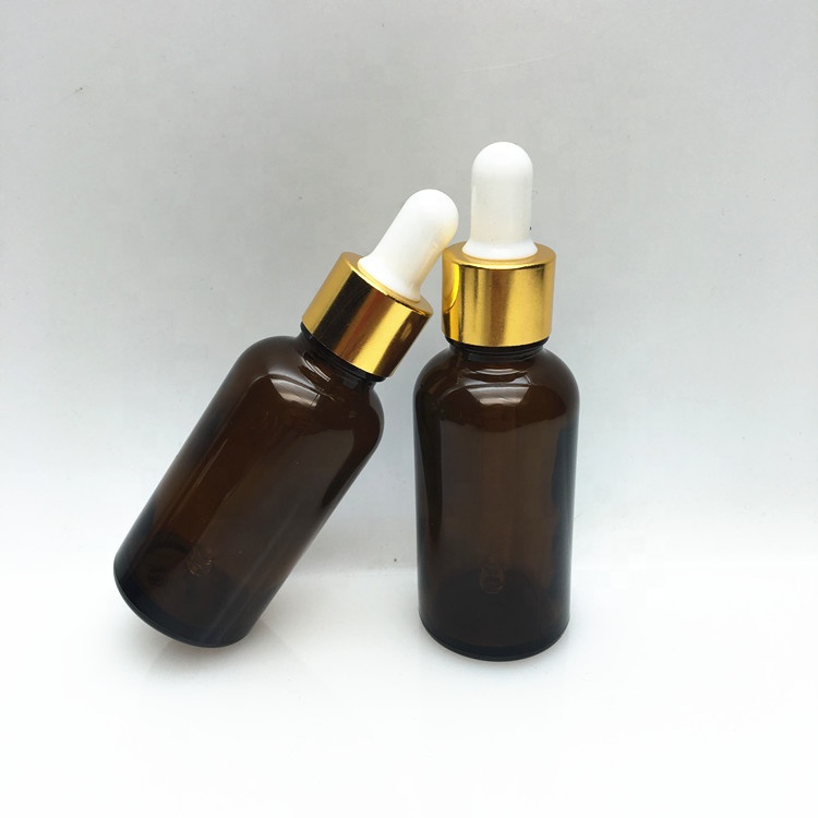 Empty amber glass lavender essential oil dropper bottle 10ml 30ml 50ml for skin care facial body care